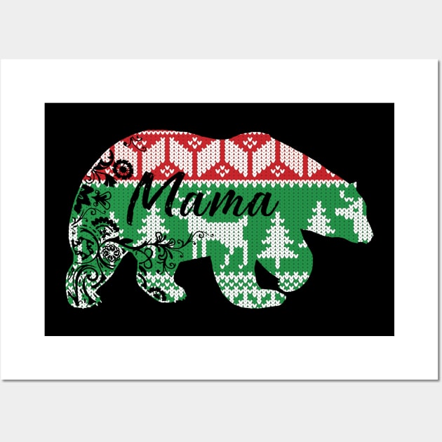 Merry Christmas mama bear Wall Art by clownverty